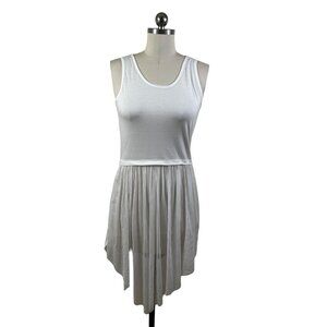 yenru Bloomingdales Dress Womens Small NWT White Pleated Sleeveless Ballerina